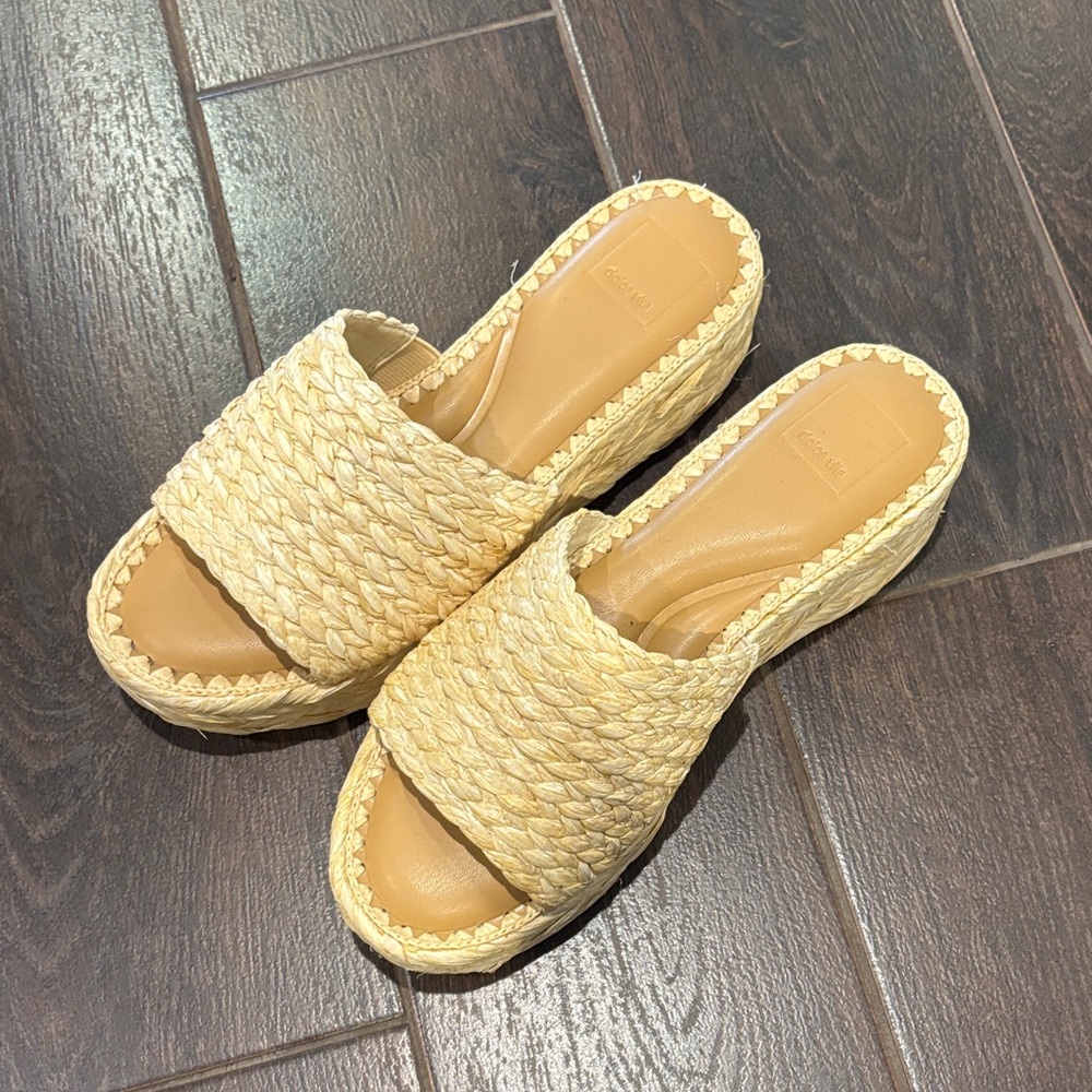 Dolce Vita Cream Woven Espadrille Slides